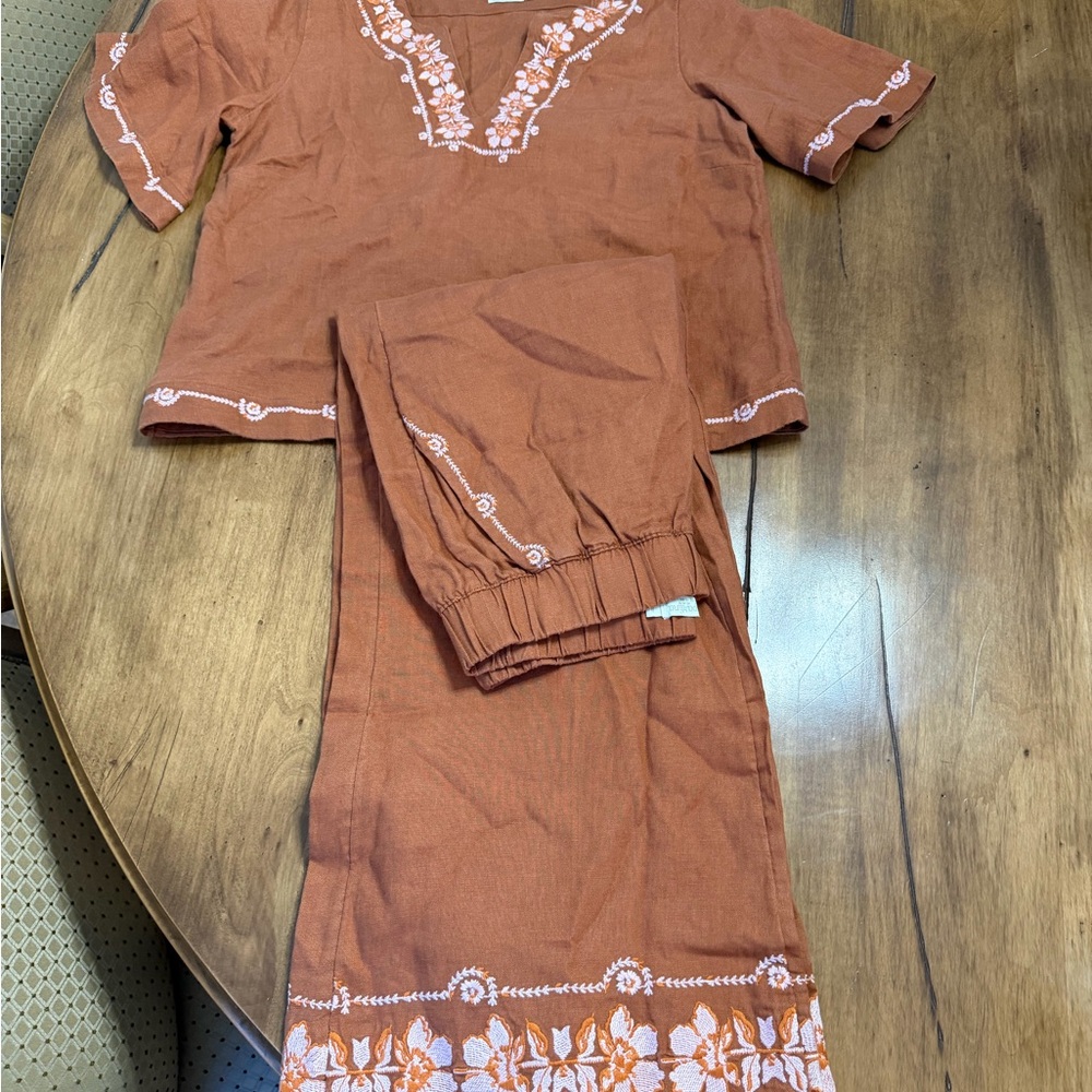 Spartina 449 Terracotta Embroidered Set size small